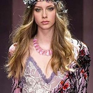 Ivana Ruzzo Designer Necklace Silver Leather Genuine Angel Quartz Stone